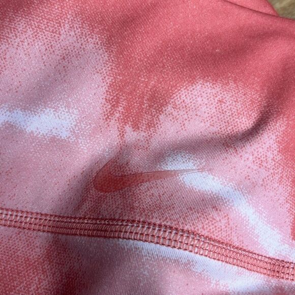 Nike One Luxe Orange Tie Dyed Tight Fit Mid Rise Biker Shorts Sz XL NWT - Picture 10 of 12